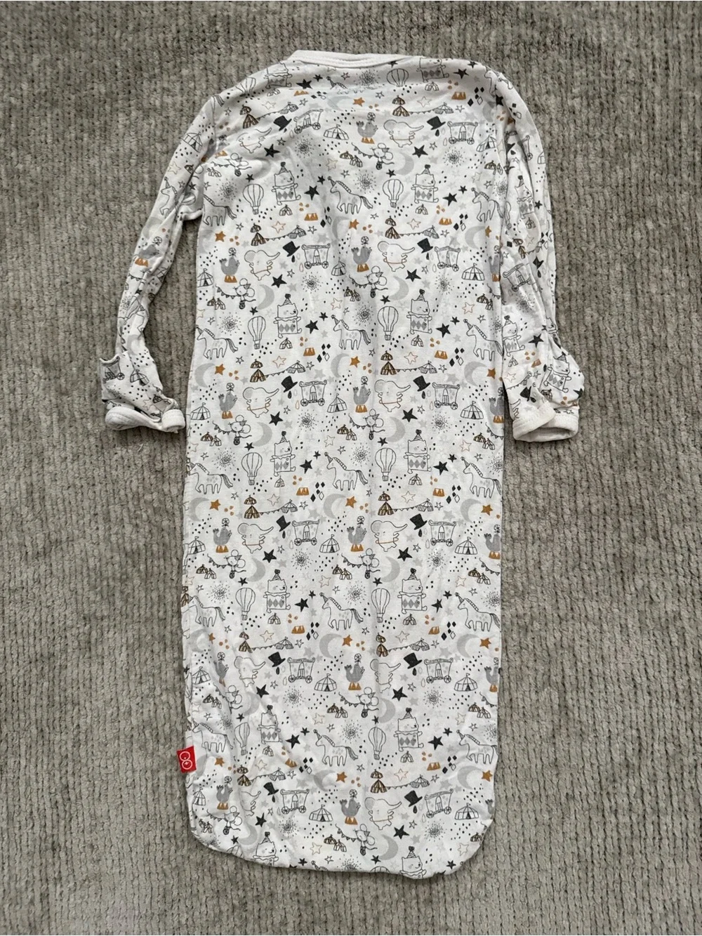 Magnetic Me Baby Gown NB-3M Circus Animal Print Magnetic Closure Sleep Gown